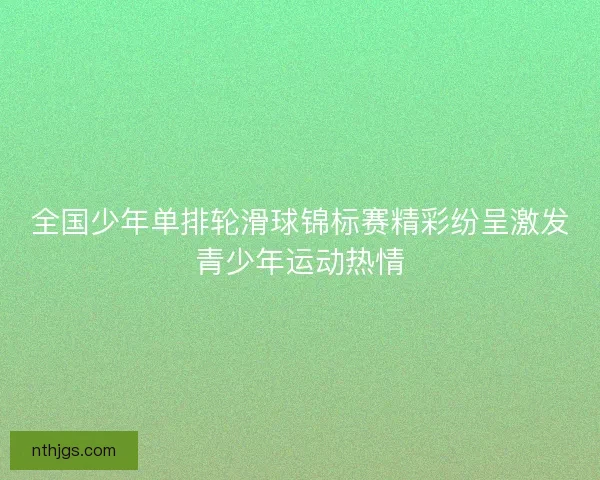 全国少年单排轮滑球锦标赛精彩纷呈激发青少年运动热情
